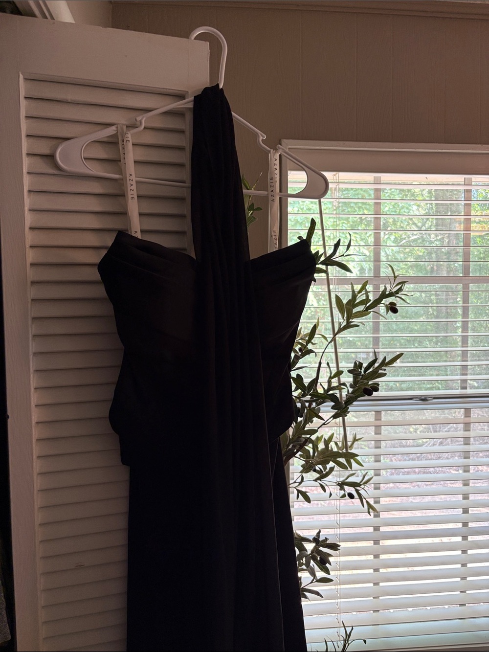 Azazie Black Strapless Evening Dress